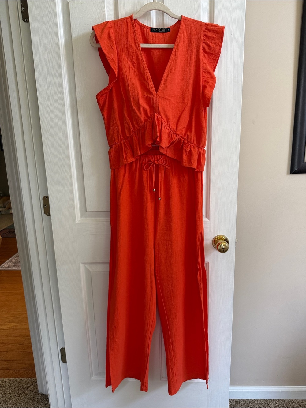 🌸 Fancyinn: Bright Orange 2 Piece Set